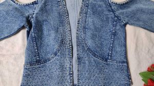 Cold Shoulder Denim Jacket