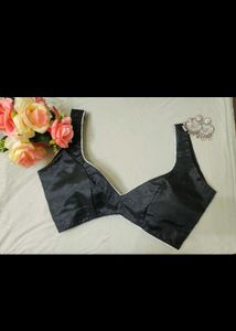 Silk Deep Neck Non Padded Blouse Woth Gota Lace Be