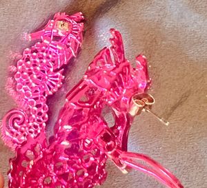 Seahorse metallic Glitter Earrings