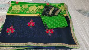 Daily Wear Sari With Stitch Blouse