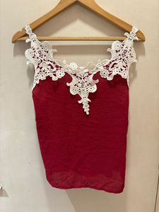 Beautiful Lace Trim  Top