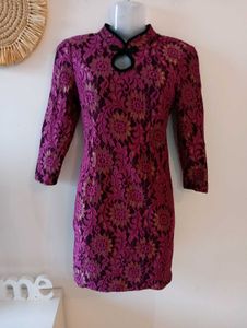 Mandarin Collar Lace Dress From Malaysia