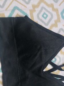 Black Crisscross Padded Bra