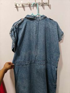 Blue Denim Looking Cute Shirt Dres