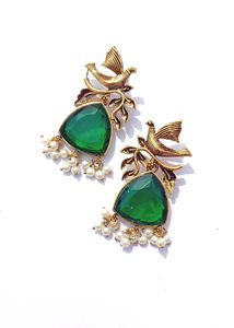 🆕Bird & Green Stone Earrings