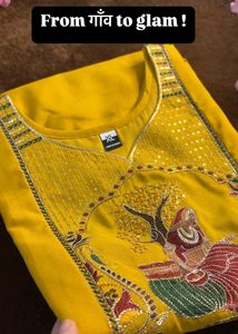 Village Hues Kurti With Lining