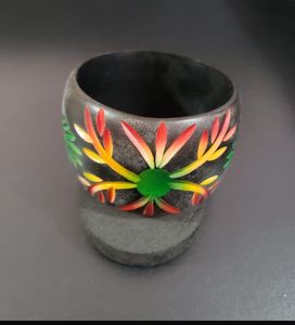 Floral carved  Bangle Bracelet