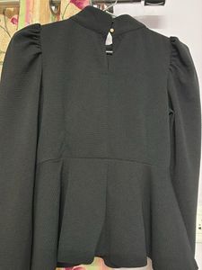 Chic Black Peplum Top