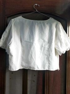 White Flower Crop Top
