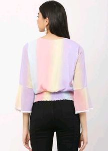 Rainbow Pastel Chiffon Blouse