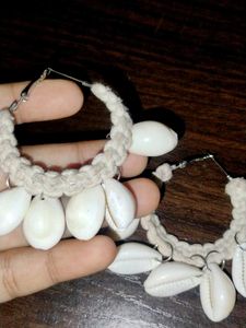 Cowrie Shell Hoop Earrings