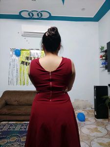 Burgundy Skater Party Dress