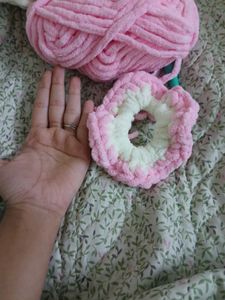 Fluffy Crochet Scrunchie