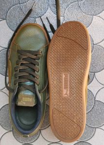 Puma Olive Green Platform Sneakers