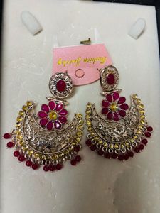 Statement Earrings: Ruby & Yellow