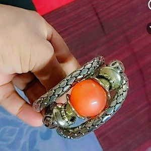Silver and Red Bracelet