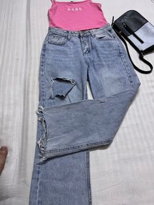 distressed denim pant