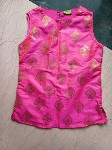 Beautiful Art Silk Ethnic Short Kurta For Girls
