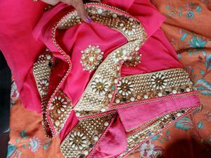 Pink Embroidered Saree