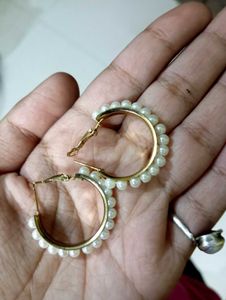 Pearl Hoop Earrings