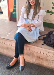 Yellow Embroidered Kurti Combo
