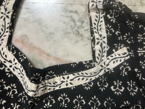Black &amp; White Print Chudidhar Set