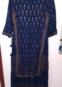 Blue Printed Kurta Set