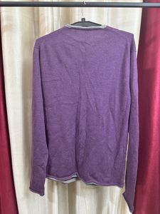 Purple V Shape Sweatshirt Pullover Sweater