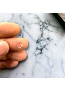 Sterling Silver diamond nose pin zirconia prong