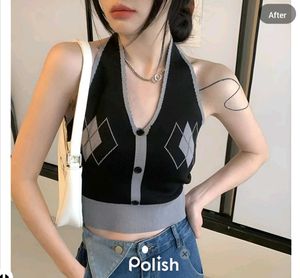 New With Tag Halter Neck Korean Ribbed Top
