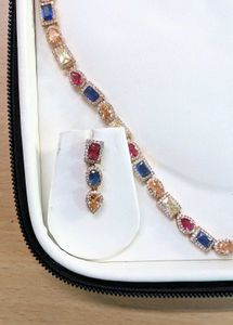 Colorful Gemstone Necklace &amp; Earring Set