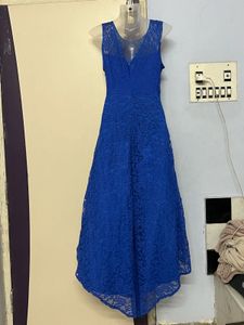 Pintrest Blue Lace Hi-Lo Dress