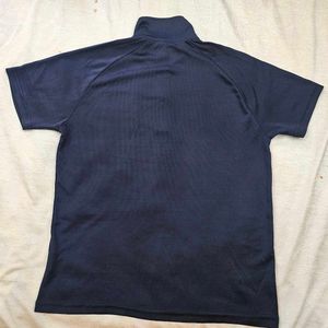 Navy Blue Half-Zip T-Shirt