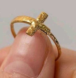 18k Gold Plated Cross Ring