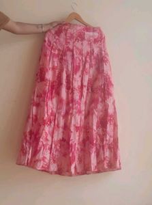 Beautiful Pink and Red Kota Material Skirt.