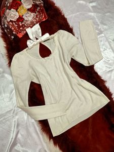 🌼Chic Ivory Back-Tie Knit Top🌼