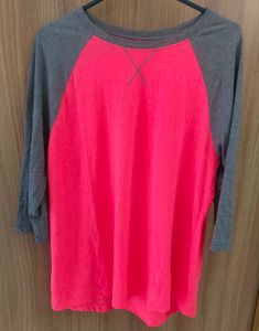 Active Hot Pink &amp; Gray Athletic Works Raglan Tee