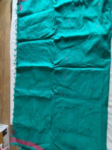 Sea Green And Pink Handloom Saree (Women&#39;s)