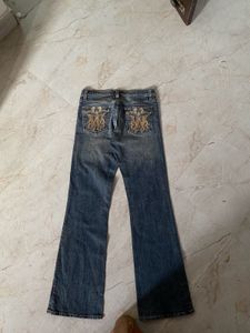 vintage Embroidered Denim Jeans