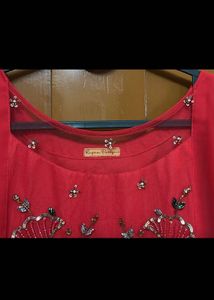 Elegant Red Kurta Set - XL Size