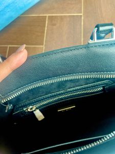 LYN Black Leather Satchel With A Missing Fitting