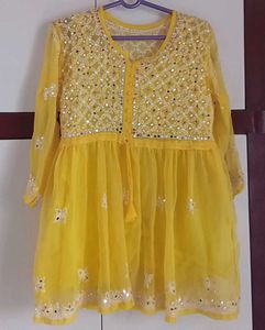 Yellow Embroidered Tunic
