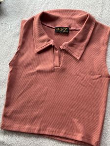 Retro Polo Crop Top