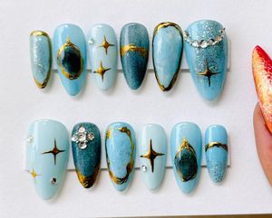 Blue Stargazer Press-On Nails