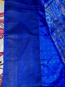 Royal Blue Printed Silk Saree