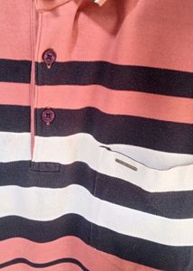 Men’s Striped Polo T-Shirt  Poly Cotton, XXL Size
