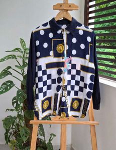 Vintage Print Button-Up