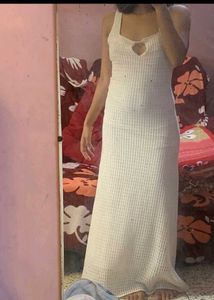 Cream Cutout Maxi Dress