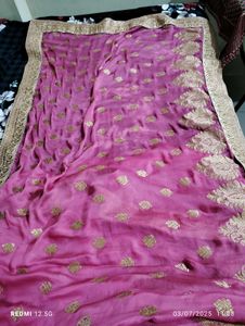 Pink &amp; Gold Saree