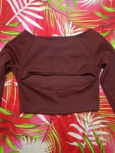 Burgundy Crop Top